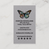 (昆虫)オオカバマダラ、モナークエレガントバタフライエステティシャン美しいサロン 名刺 (裏面)