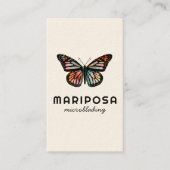 (昆虫)オオカバマダラ、モナークエレガントバタフライエステティシャン美しいサロン 名刺 (正面)