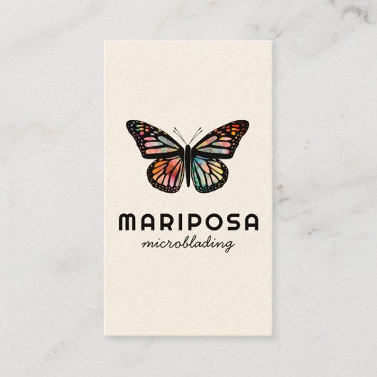 （昆虫）オオカバマダラ、モナークエレガントバタフライエステティシャン美しいサロン 名刺 (正面)