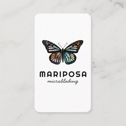 (昆虫)オオカバマダラ、モナークエレガントバタフライエステティシャン美しいサロン 名刺 (正面)