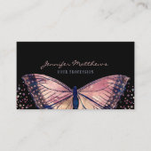 (昆虫)オオカバマダラ、モナークエレガントバタフライグリッター名刺 名刺 (正面)