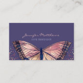 (昆虫)オオカバマダラ、モナークエレガントバタフライグリッター 名刺 (正面)