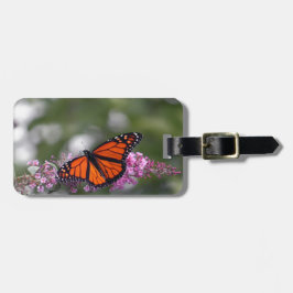 （昆虫）オオカバマダラ、モナークオレンジバタフライフローラ写真 ラゲッジタグ