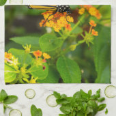 (昆虫)オオカバマダラ、モナークオンランタナ キッチンタオル (折り畳み)