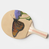 （昆虫）オオカバマダラ、モナークオン紫色の花自然フォトバタフライ 卓球ラケット (横)
