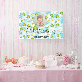 （昆虫）オオカバマダラ、モナークカエルベビーフォトブルーウォーター色 横断幕