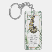 (昆虫)オオカバマダラ、モナークキャタピラー&バタフライ勇気付けられる キーホルダー (正面左)