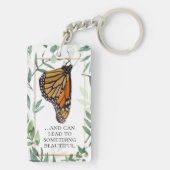 (昆虫)オオカバマダラ、モナークキャタピラー&バタフライ勇気付けられる キーホルダー (裏面)