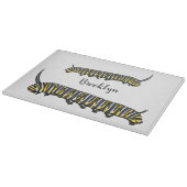 （昆虫）オオカバマダラ、モナークキャタピラ漫画イラストレーション カッティングボード (角)