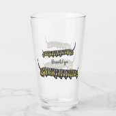 （昆虫）オオカバマダラ、モナークキャタピラ漫画イラストレーション タンブラーグラス (裏面)