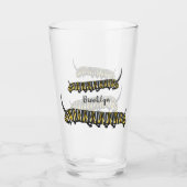 （昆虫）オオカバマダラ、モナークキャタピラ漫画イラストレーション タンブラーグラス (正面)