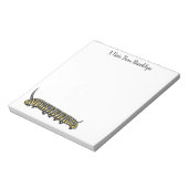 (昆虫)オオカバマダラ、モナークキャタピラ漫画イラストレーション ノートパッド (回転)