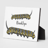 （昆虫）オオカバマダラ、モナークキャタピラ漫画イラストレーション フォトプラーク (側面)