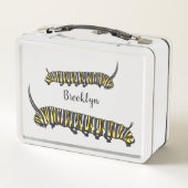 （昆虫）オオカバマダラ、モナークキャタピラ漫画イラストレーション メタルランチボックス (裏面)