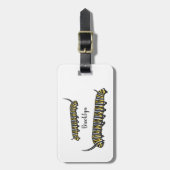 （昆虫）オオカバマダラ、モナークキャタピラ漫画イラストレーション ラゲッジタグ (正面縦)