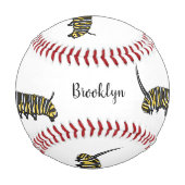 （昆虫）オオカバマダラ、モナークキャタピラ漫画イラストレーション 野球ボール (正面)