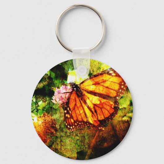 (昆虫)オオカバマダラ、モナークグランジ キーホルダー (正面)