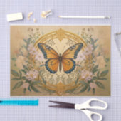 (昆虫)オオカバマダラ、モナークスピン金ゴールド、美しいフォーマルデザイン 薄葉紙 (クラフト)