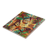 （昆虫）オオカバマダラ、モナークチョウサイケデリック絞り染め タイル (側面)