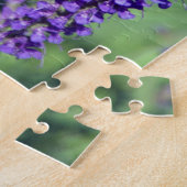 (昆虫)オオカバマダラ、モナークチョウ食べ物を与えズオンパープルフラワーブッシュ ジグソーパズル (側面)