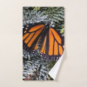 （昆虫）オオカバマダラ、モナークチョウ バスタオルセット (ハンドタオル)