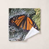 （昆虫）オオカバマダラ、モナークチョウ バスタオルセット (ウォッシュタオル)