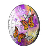 （昆虫）オオカバマダラ、モナークチョウ（紫の背景） ダーツボード (正面右)