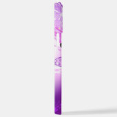 （昆虫）オオカバマダラ、モナークチョウ（紫の背景） iPhoneケース (右側面)