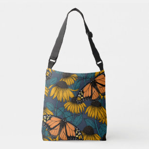 (昆虫)オオカバマダラ、モナークチョウ(黄) クロスボディバッグ