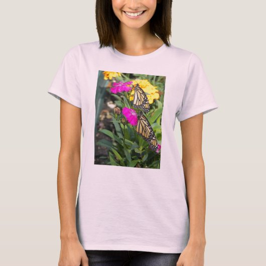 (昆虫)オオカバマダラ、モナークツイン#2 - Tシャツ (正面)