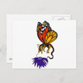 （昆虫）オオカバマダラ、モナークドラゴンフェアリー ポストカード (正面/裏面)