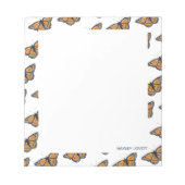 (昆虫)オオカバマダラ、モナークバタフライあなたの名前を追加メモ帳 ノートパッド (正面)