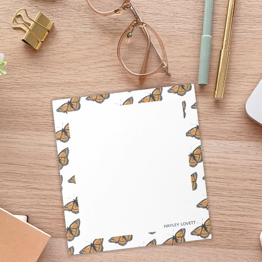 (昆虫)オオカバマダラ、モナークバタフライあなたの名前を追加メモ帳 ノートパッド
