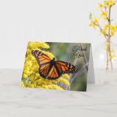 （昆虫）オオカバマダラ、モナークバタフライありがとうございますグリーティングカード カード (黄色い花)
