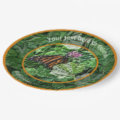 (昆虫)オオカバマダラ、モナークバタフライアート自然パーソナライズされたパーティー ペーパープレート (アングル)