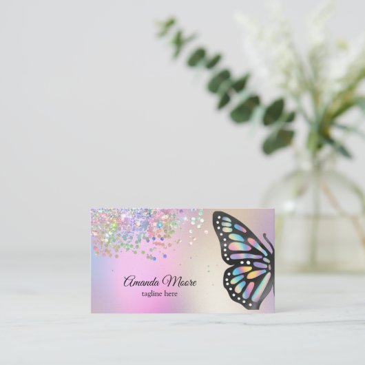 (昆虫)オオカバマダラ、モナークバタフライイベントプランナーライフコーチビジネス 名刺 (スタンド正面)