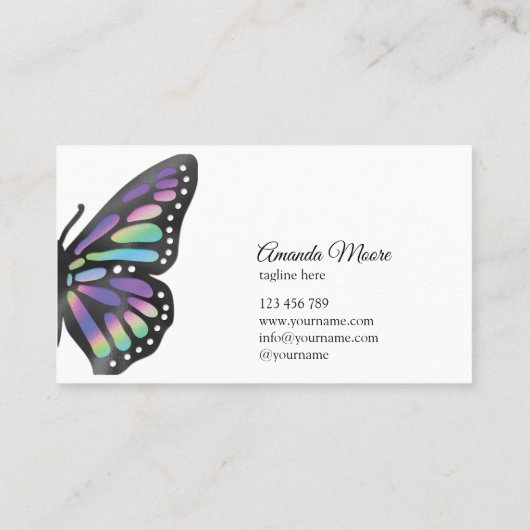 （昆虫）オオカバマダラ、モナークバタフライイベントプランナーライフコーチビジネス 名刺 (裏面)