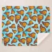 （昆虫）オオカバマダラ、モナークバタフライイラストレーションオンクラウド シェルパブランケット (正面(横))