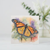 (昆虫)オオカバマダラ、モナークバタフライウォーターカラープリント シーズンカード (スタンド正面)