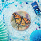 （昆虫）オオカバマダラ、モナークバタフライウォーターカラープリント ペーパープレート (パーティー)