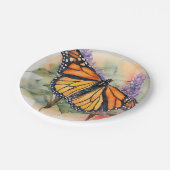 （昆虫）オオカバマダラ、モナークバタフライウォーターカラープリント ペーパープレート (アングル)