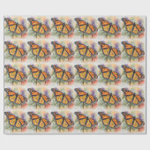 (昆虫)オオカバマダラ、モナークバタフライウォーターカラープリント ラッピングペーパー (フラット)