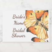 （昆虫）オオカバマダラ、モナークバタフライオレンジブライダルシャワーミニ スパークリングワインラベル (シングルラベル)