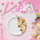 (昆虫)オオカバマダラ、モナークバタフライオレンジブライダルシャワー招待 ペーパープレート (パーティー)