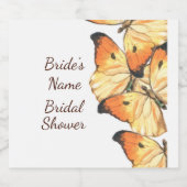 （昆虫）オオカバマダラ、モナークバタフライオレンジブライダルシャワー スパークリングワインラベル (シングルラベル)