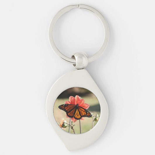 （昆虫）オオカバマダラ、モナークバタフライオンアダリア キーホルダー (正面)