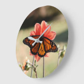 （昆虫）オオカバマダラ、モナークバタフライオンアダリア ラージ壁時計 (傾斜)