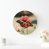 （昆虫）オオカバマダラ、モナークバタフライオンアダリア ラージ壁時計 (ホーム)