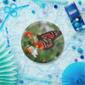 （昆虫）オオカバマダラ、モナークバタフライオンオレンジアンドレッドランタナ ペーパープレート (パーティー)