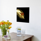 (昆虫)オオカバマダラ、モナークバタフライオンゴールデンパームフォイルプリント 箔ポスター (レイダウン (キッチン))